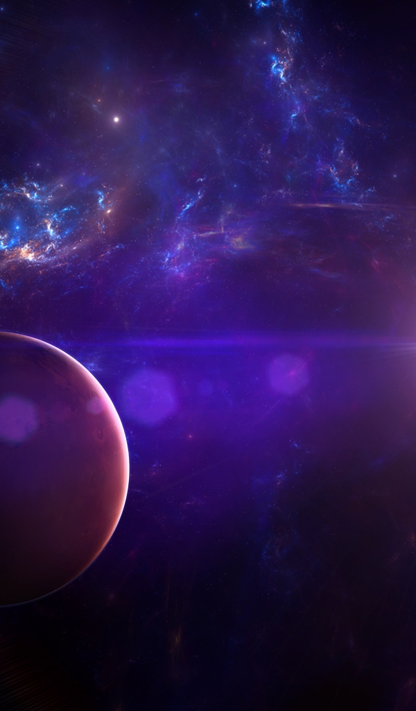 Планета в голубой звездной галактике