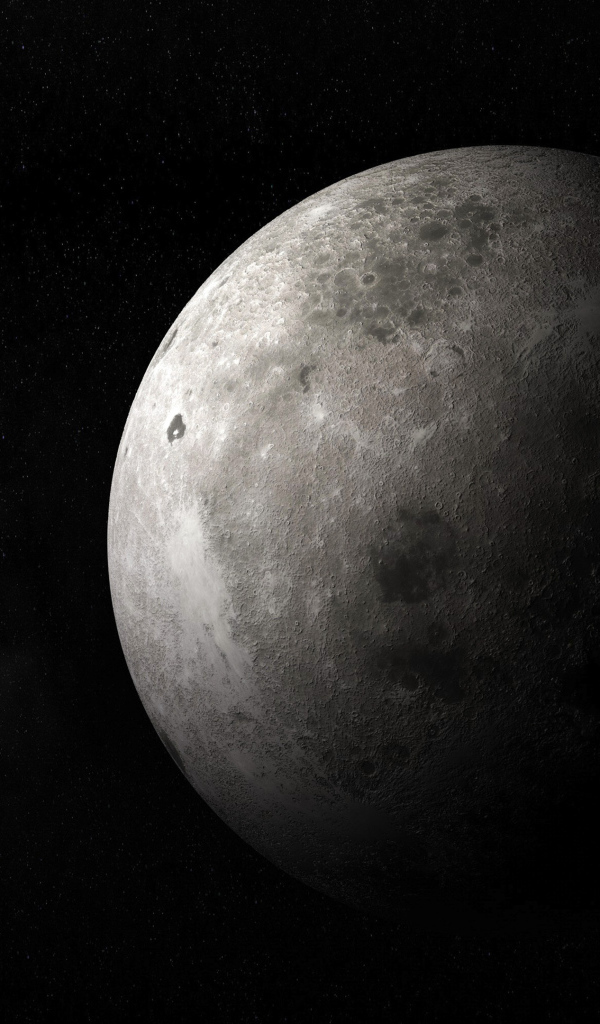 Большая луна в космосе черно -белое фото 