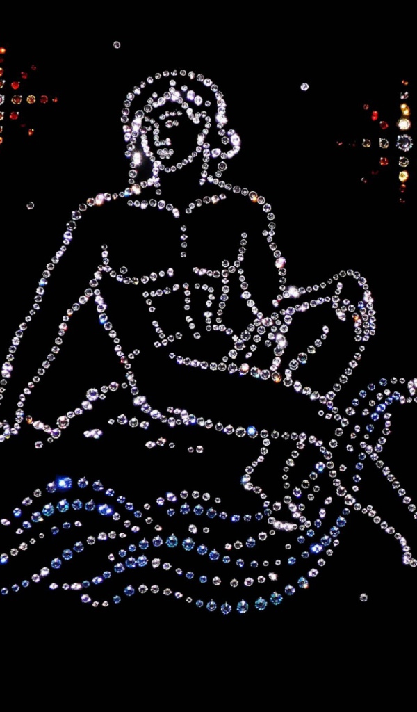 Блестящий знак зодиака водолей  на черном фоне