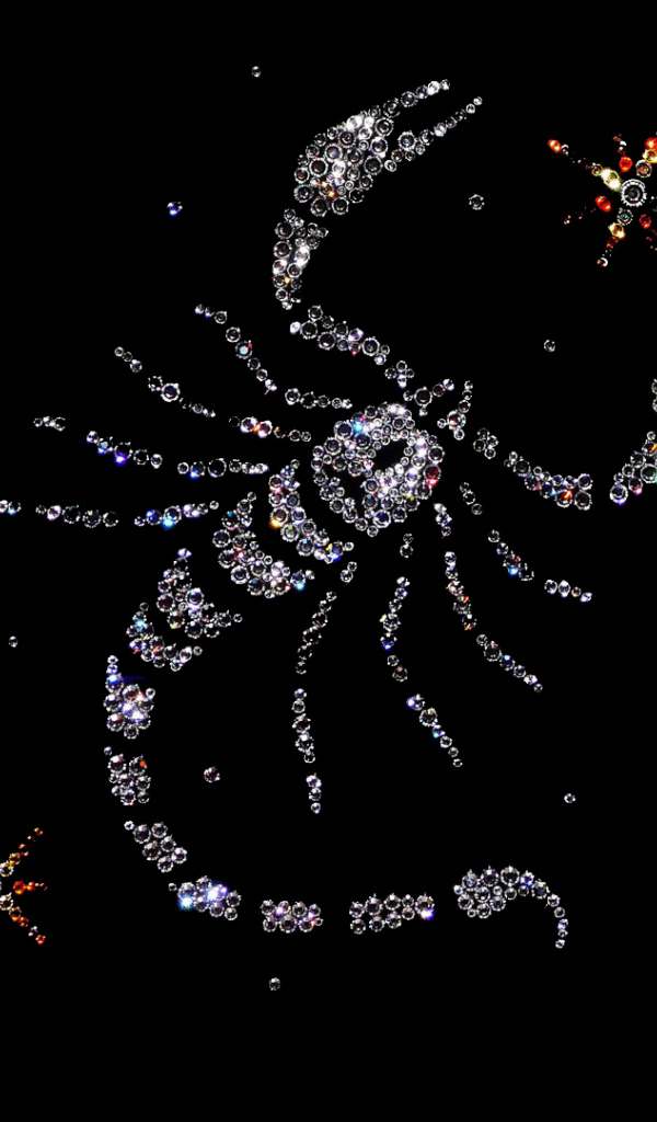 Shiny scorpio zodiac sign on black background