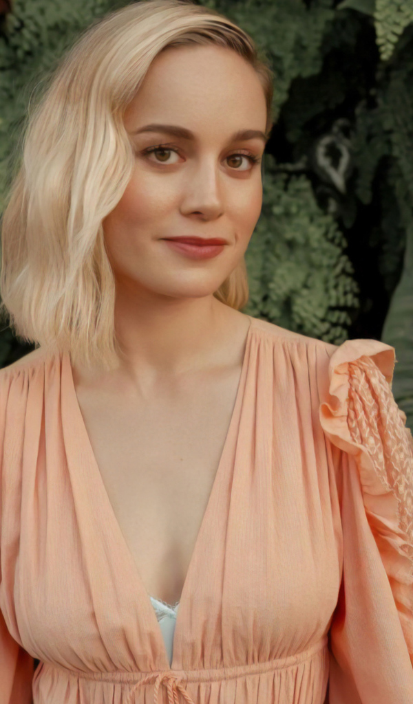 Актриса Бри Ларсон в  красивом розовом платье