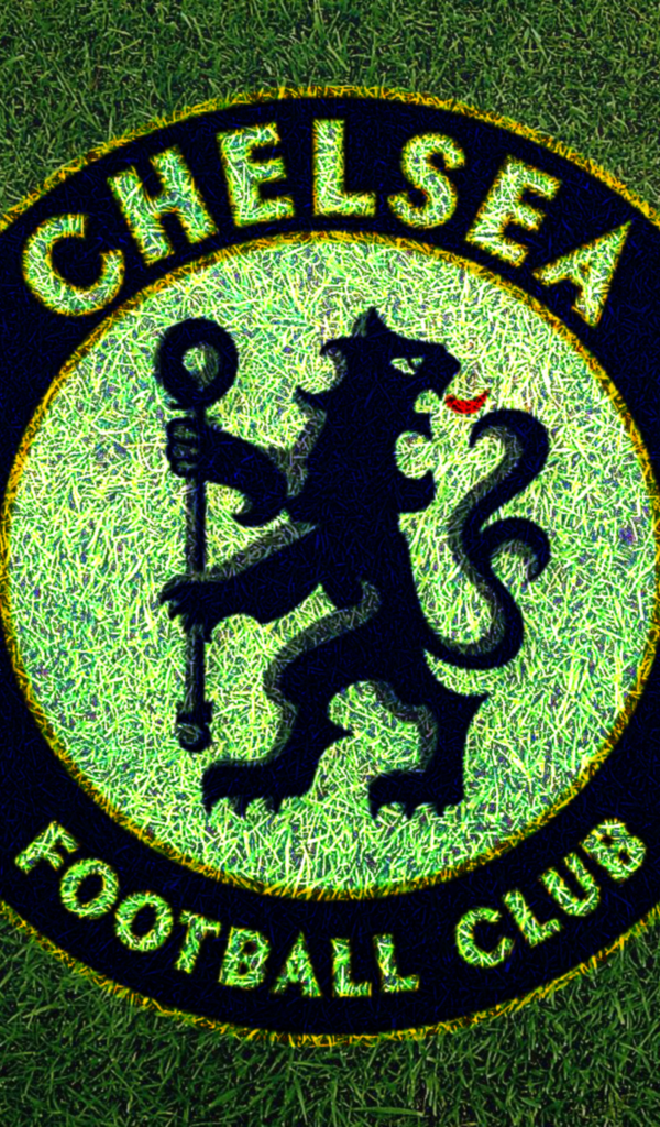 Логотип футбольного клуба Челси на зеленой траве