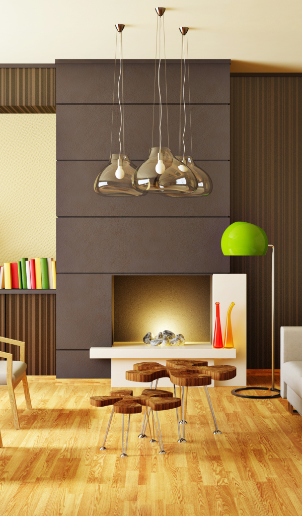 Минималистический интерьер с кожаной мебелью 