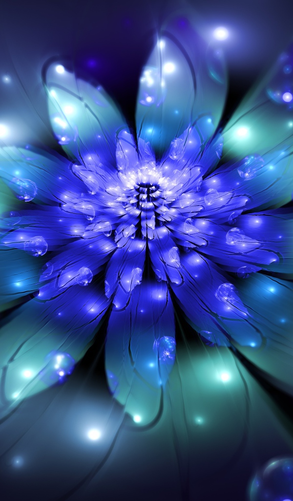 Красивый фантастический неоновый цветок 