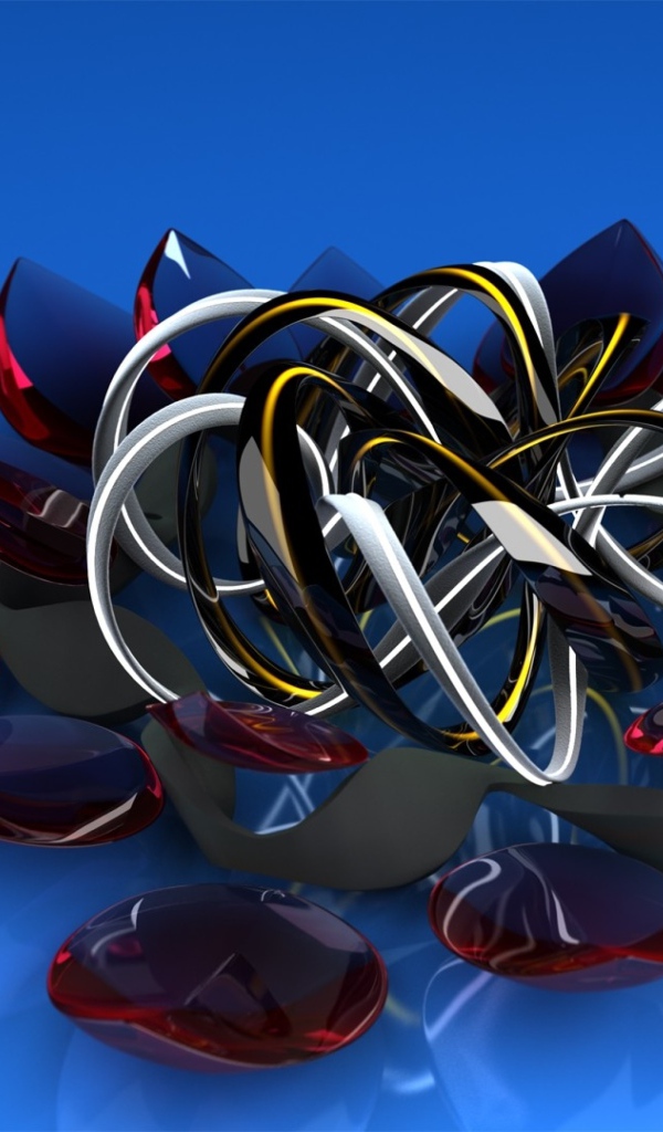 Красивый необычный 3д цветок со стеклянными лепестками