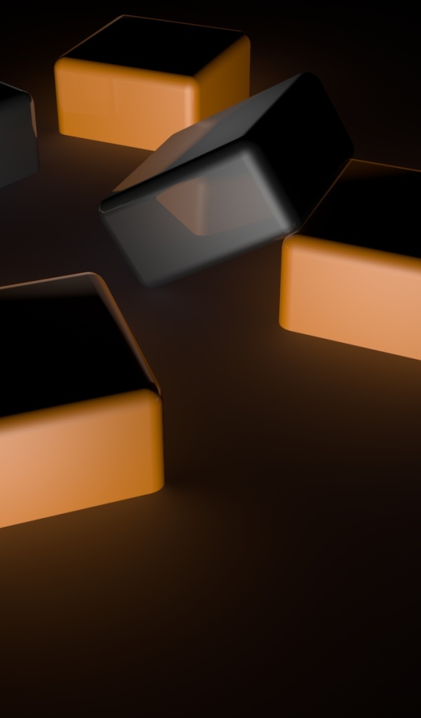 Черные и оранжевые кубы 3д графика