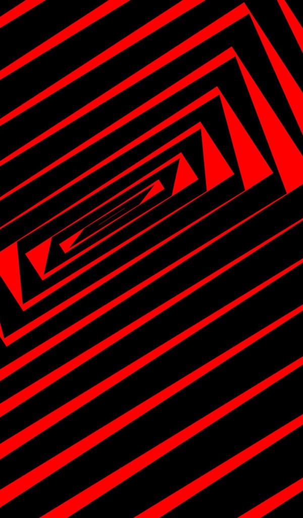 Черные и красные спиральные линии, иллюзия 