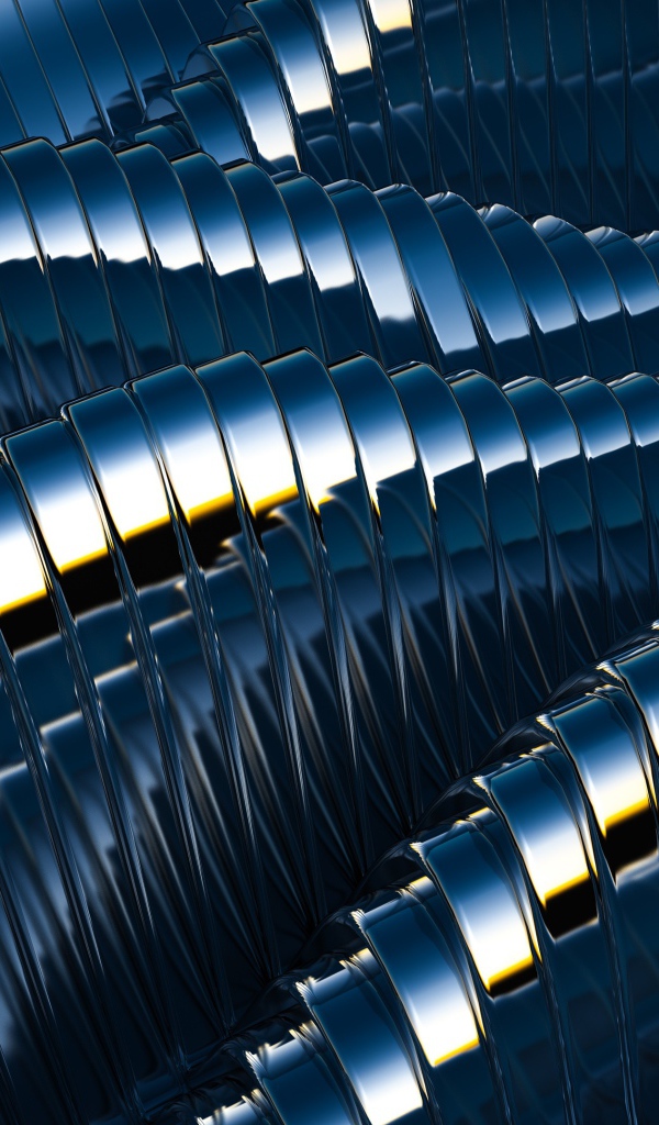 Черные металлические волны, 3д графика