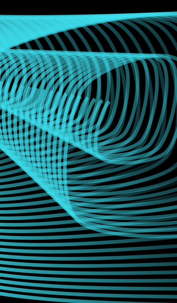 Голубые 3д волны на черном фоне 