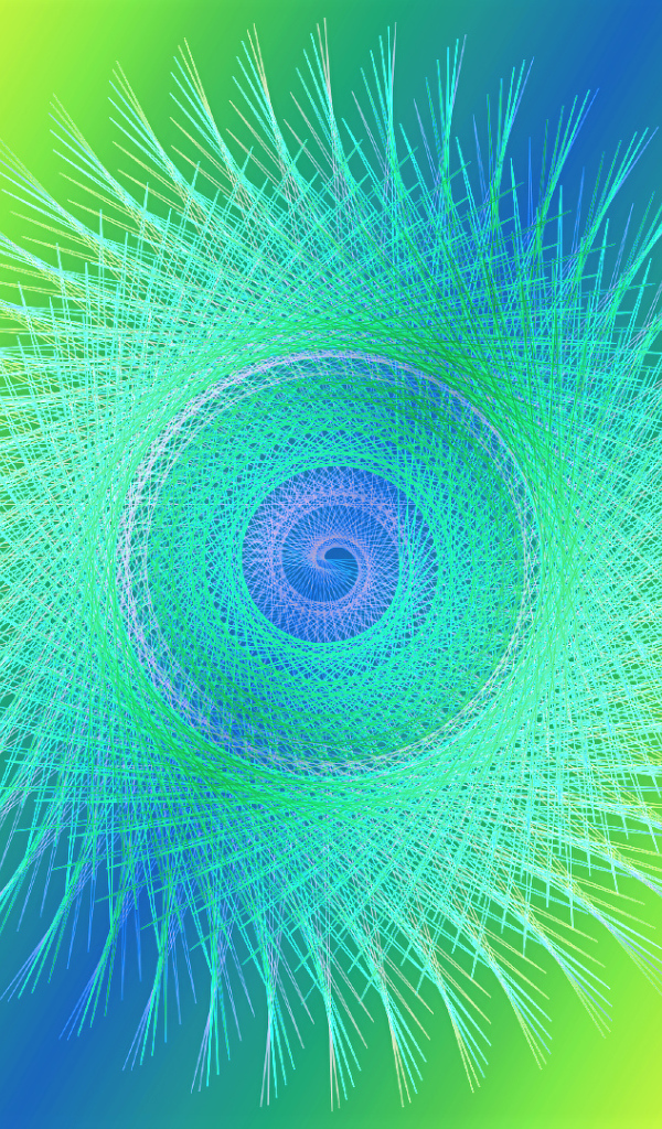 Голубая абстрактная спираль на разноцветном фоне