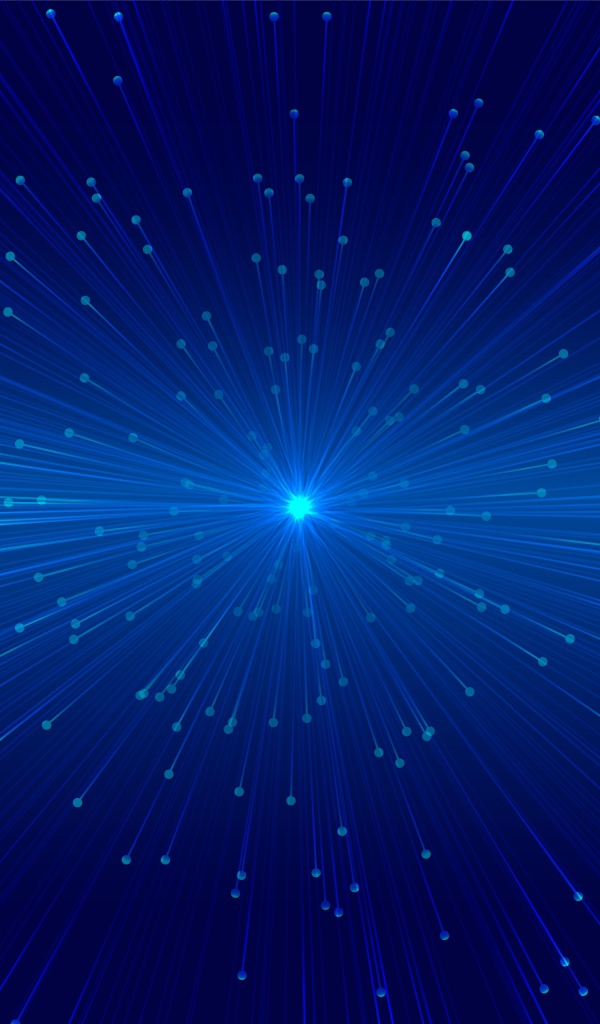 Яркие лучи вылетают из голубой точки 