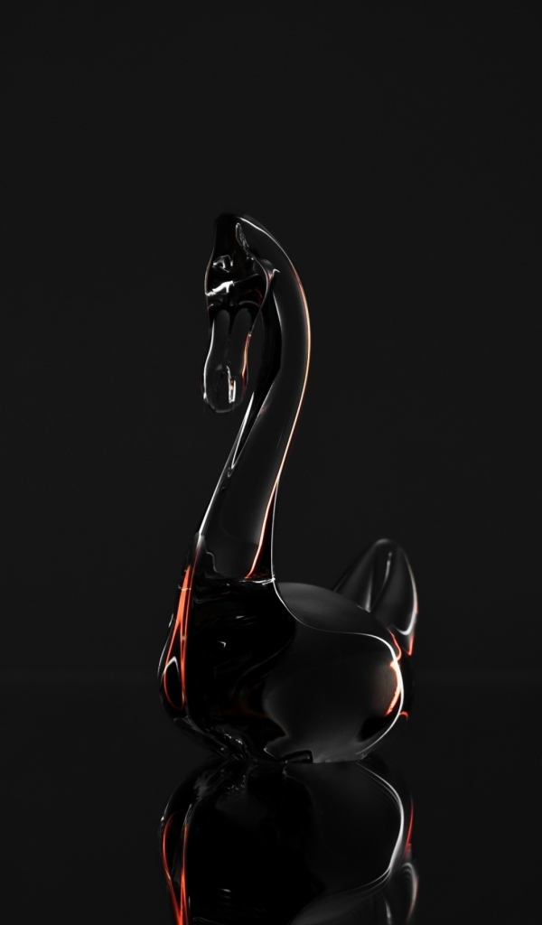 Хрустальный гусь на сером фоне 3д графика