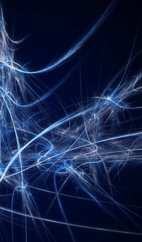 Разные неоновые абстрактные линии на синем фоне