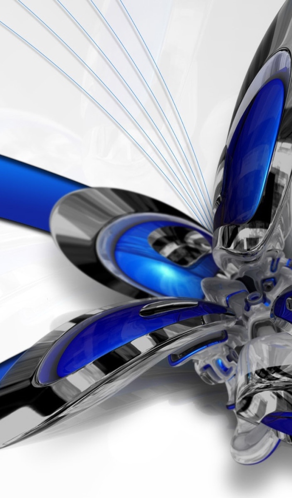 Футуристический серо - голубой цветок 