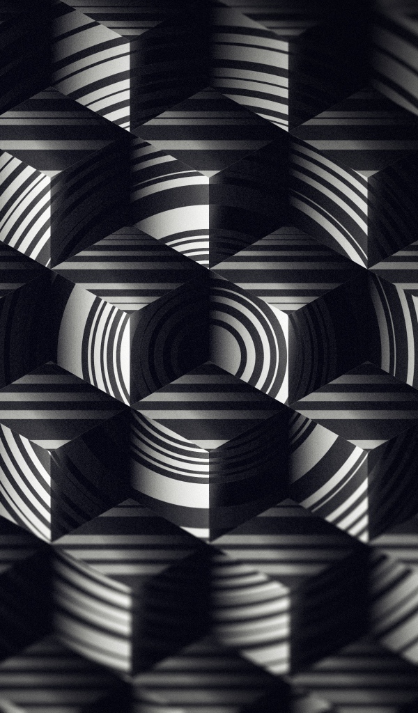 Геометрический черно-белый 3д рисунок 