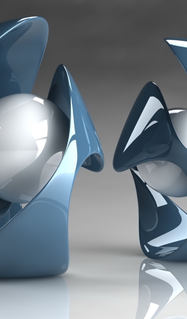 Серые фигуры с белыми шарами на сером фоне