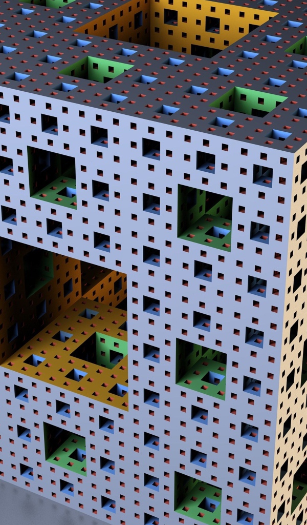 Большой 3д куб на сером фоне 