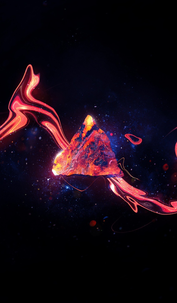 Треугольник из магмы на синем фоне