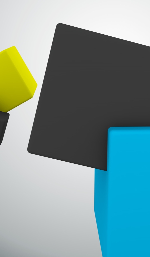 Разноцветные кубы на сером фоне