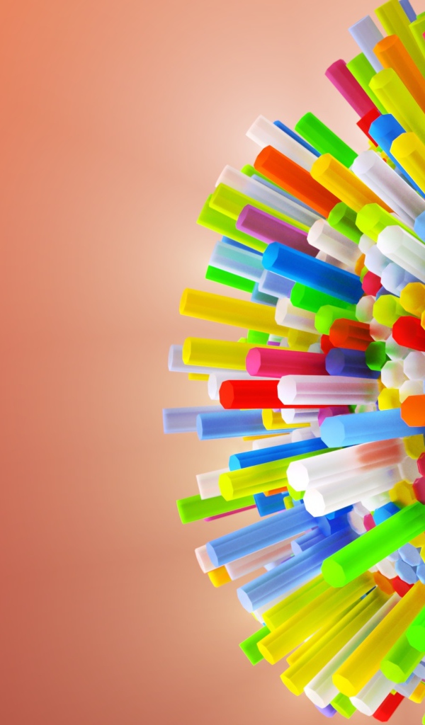 Разноцветные трубочки на розовом фоне