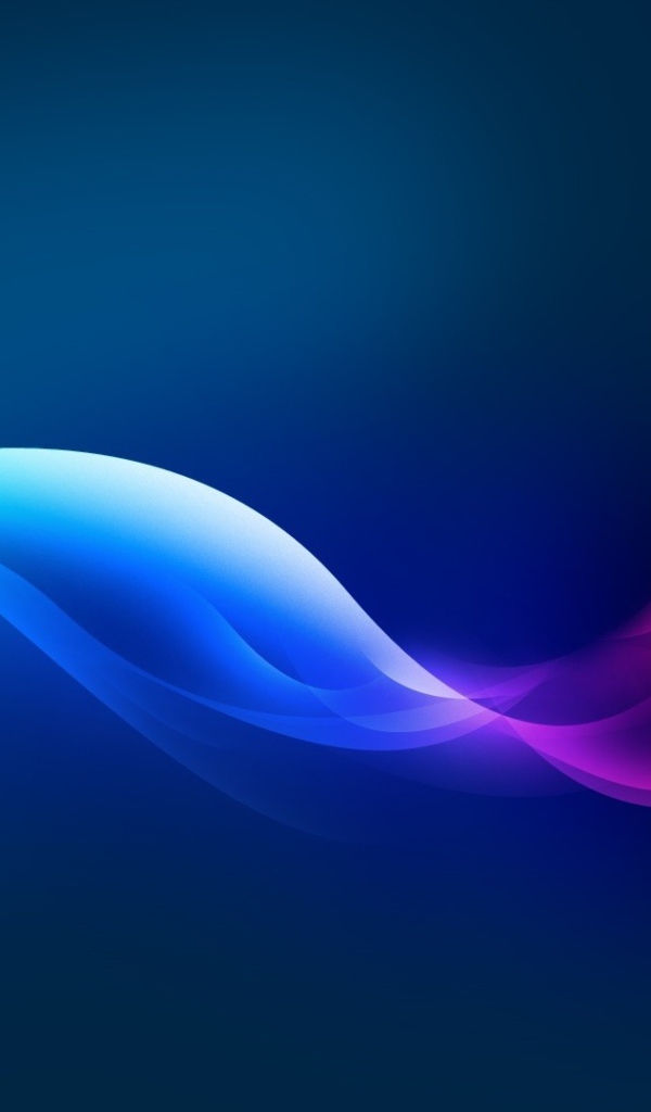 Розовая с голубым неоновая волна на синем фоне