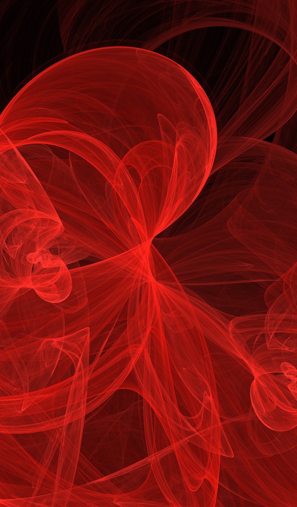 Red fractal patterned pattern on a black background.