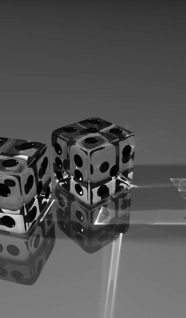 Два стеклянных кубика на сером фоне 3д графика