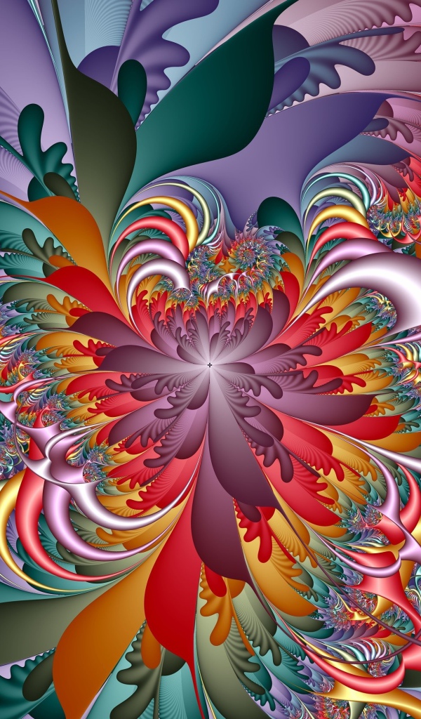 Необычный цветочный узор 3д графика 