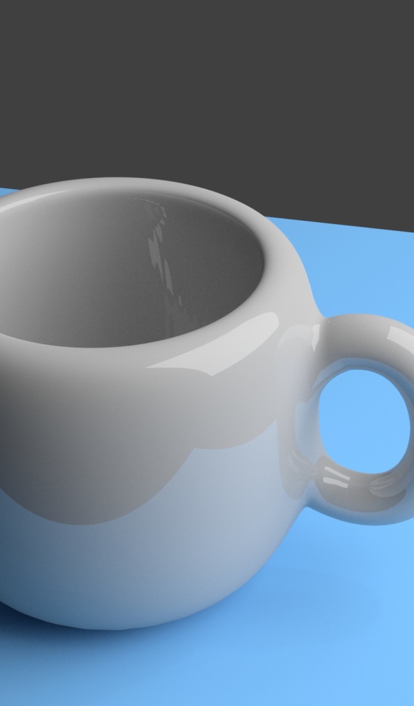 White 3d mug on gray background