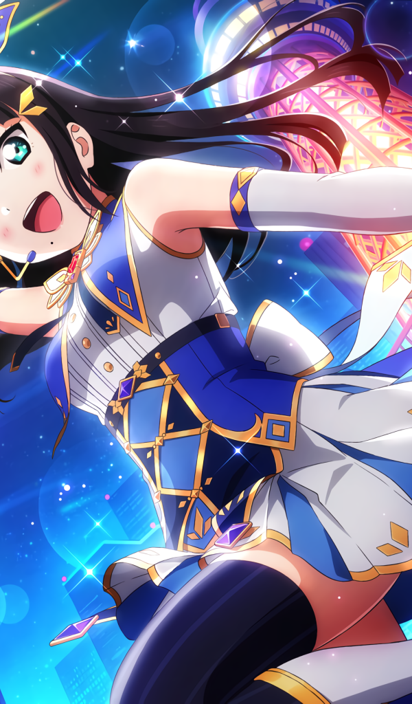 Девушка аниме с волшебной палочкой в руке