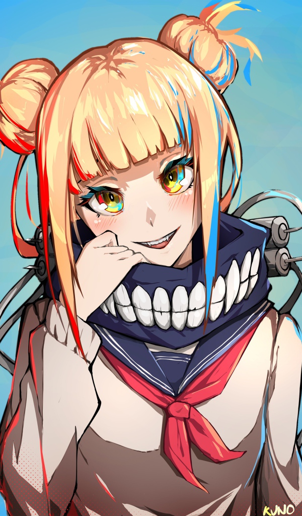 Девушка на голубом фоне аниме My Hero Academia Solo