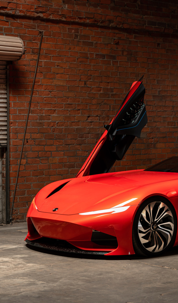 Red car Karma SC1 Vision Concept 2019 with open doors