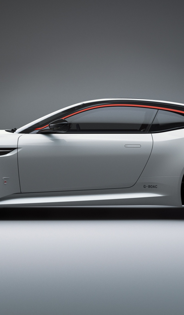 Серебристый автомобиль Aston Martin DBS Superleggera 2019 года вид сбоку