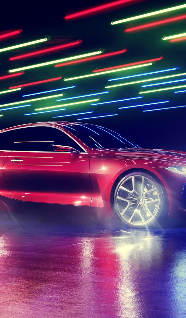 Красный автомобиль BMW 4,  2019 года 