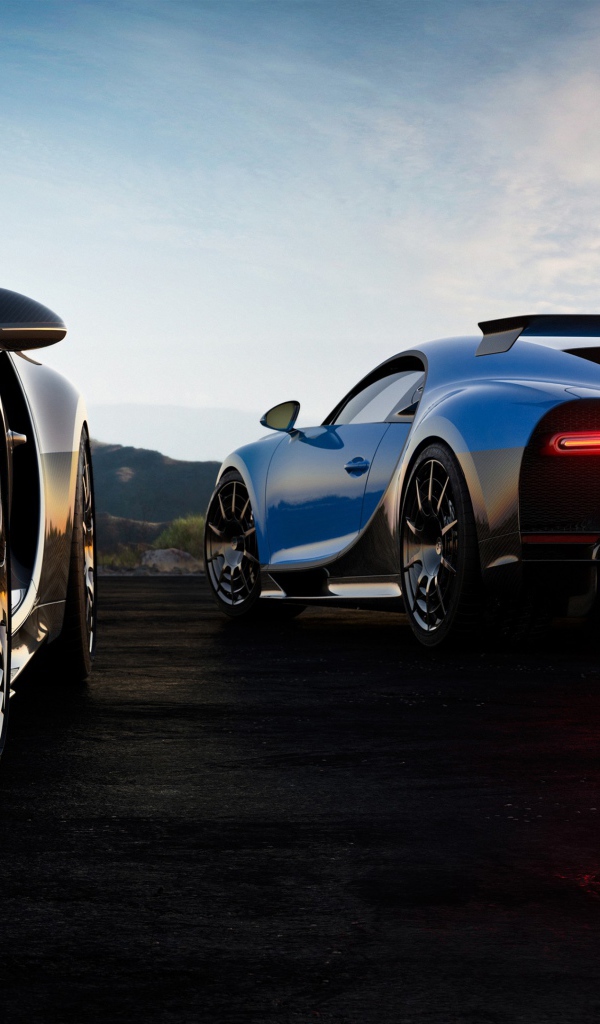 Два автомобиля Bugatti Chiron Pur Sport 2020 года 