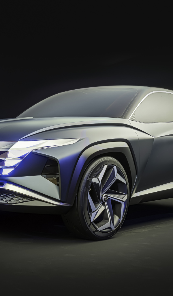 Серебристый автомобиль Hyundai Vision T Concept 2019 года