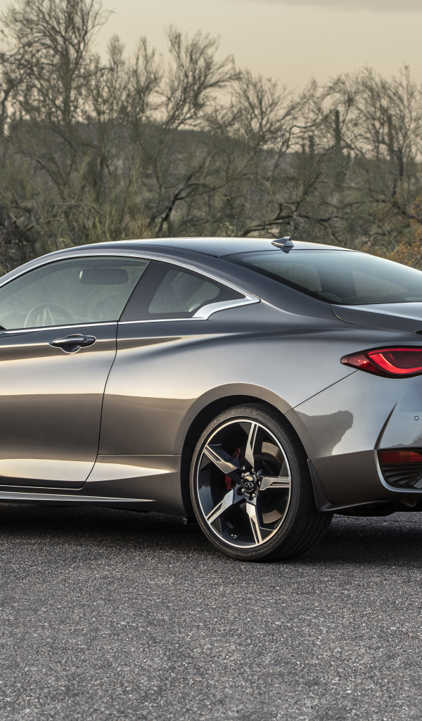 Автомобиль Infiniti Q60 Red Sport 400 AWD, 2021 года вид сзади