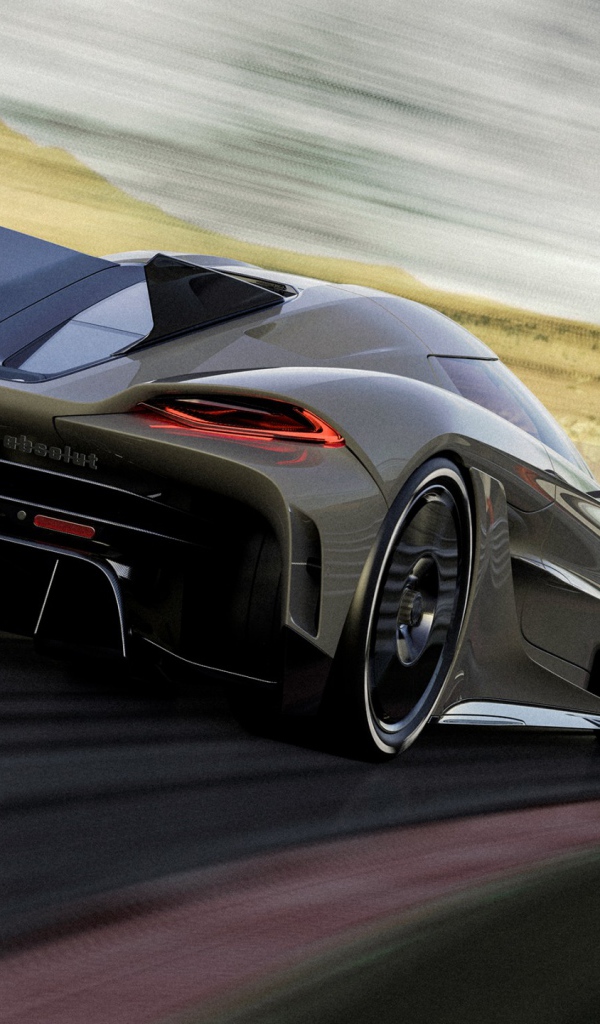 Быстрый автомобиль Koenigsegg Jesko Absolut 2020 года на трассе 