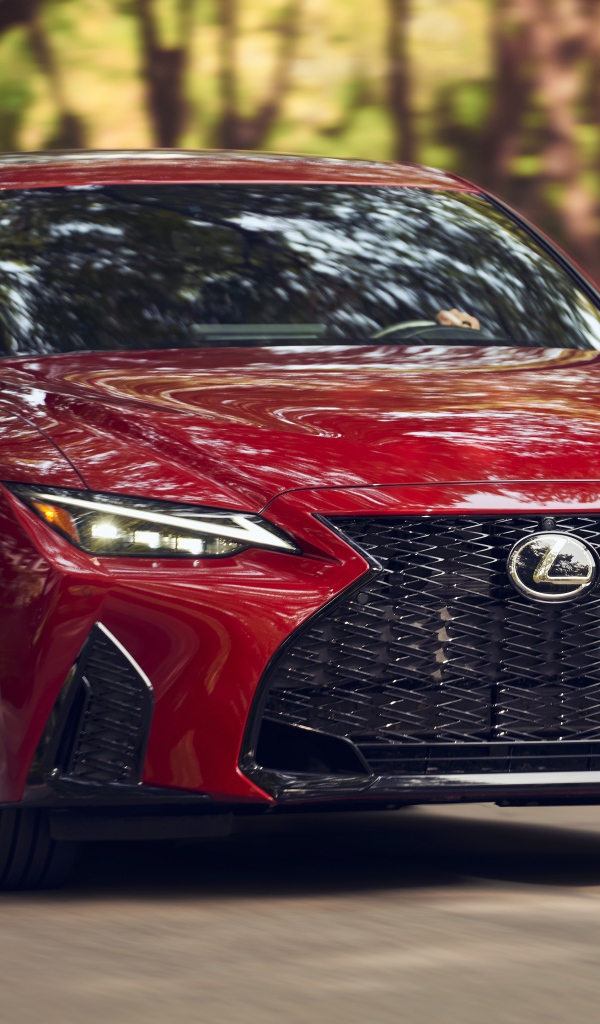 Красный автомобиль  Lexus IS 350 AWD F SPORT, 2021 года