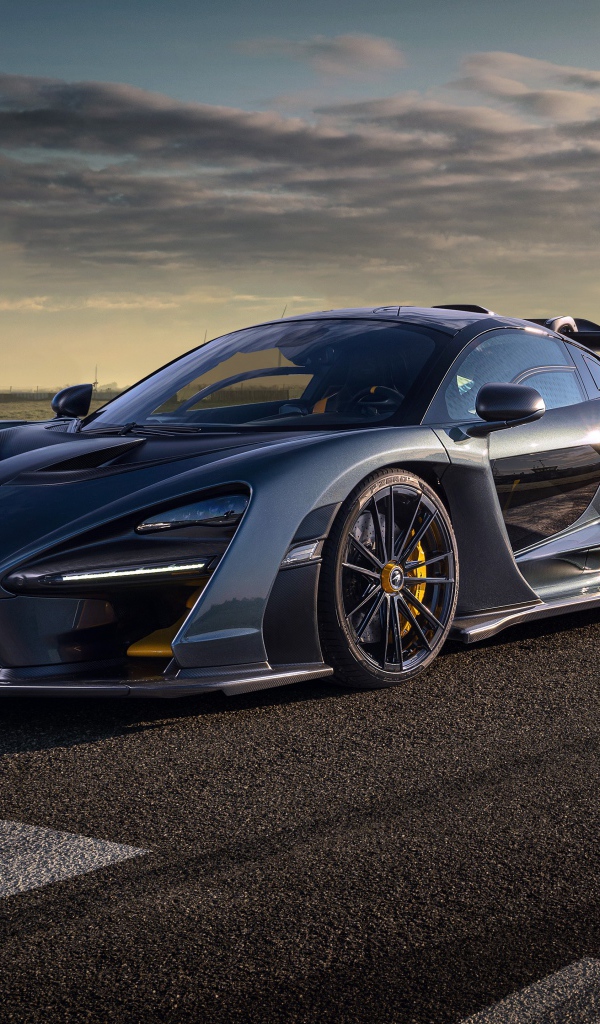 Серебристый гоночный автомобиль Novitec McLaren Senna 2020 года 