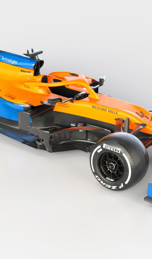 Гоночный автомобиль McLaren MCL35,  2020 года вид сверху 
