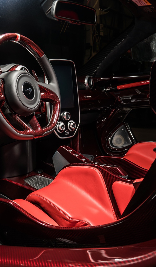 Красный кожаный салон McLaren Senna XP, 2019 года 