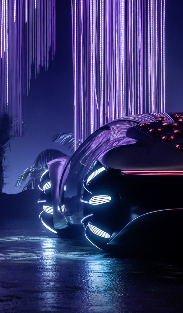 Неоновый автомобиль Mercedes-Benz VISION AVTR 2020 года