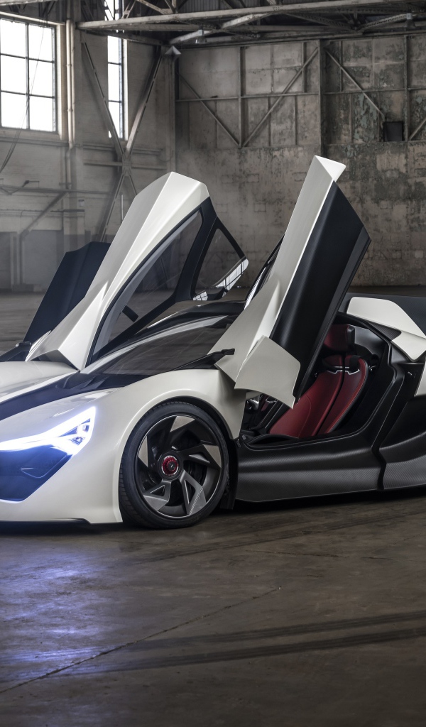 Автомобиль APEX AP-0 Concept 2020 года с открытыми дверями