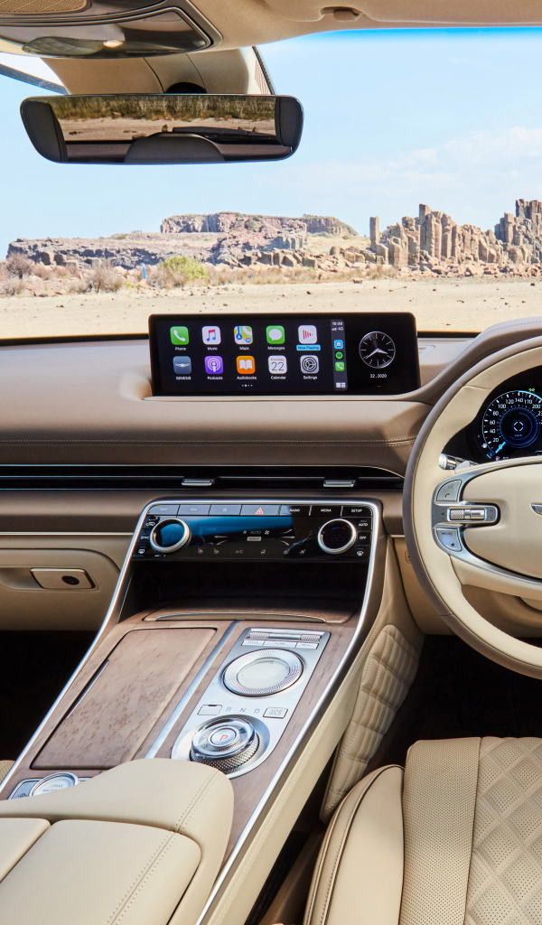 Дорогой кожаный салон автомобиля Genesis GV80 3.5T AWD 2020 года