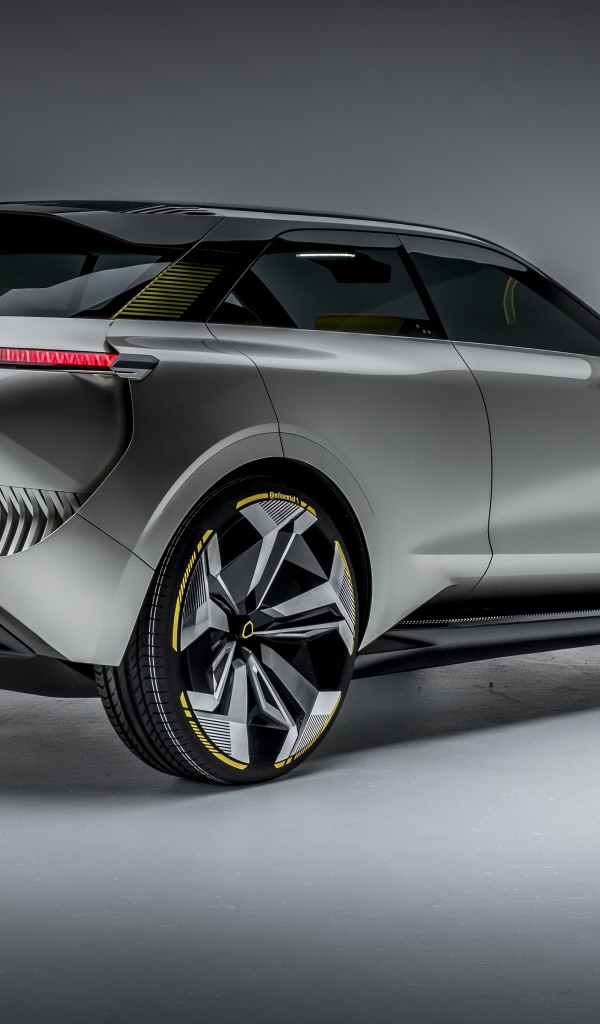Серебристый автомобиль Renault Morphoz 2020 года вид сзади