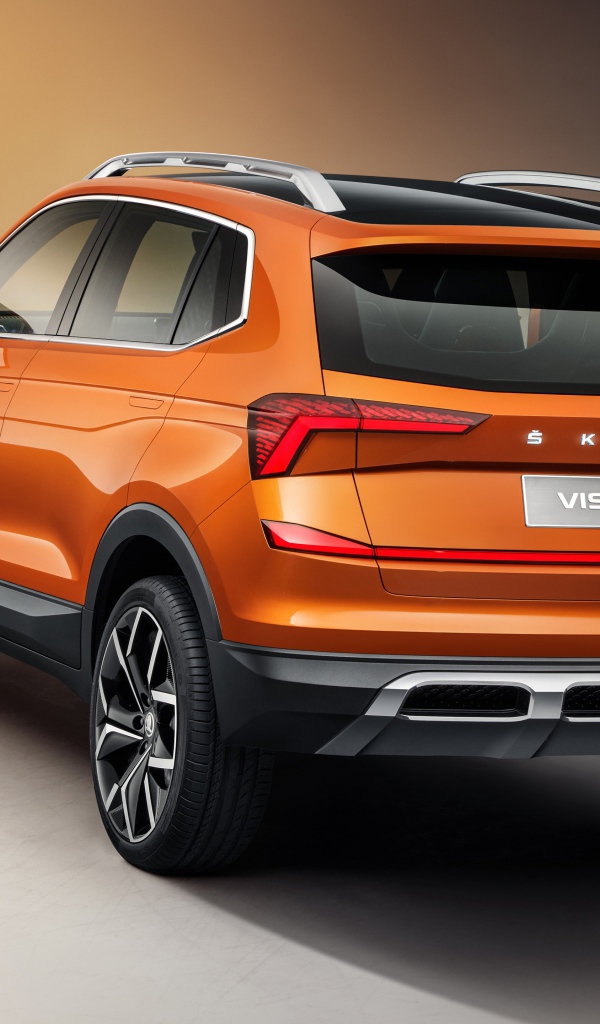 Skoda Vision IN 2020 orange SUV rear view