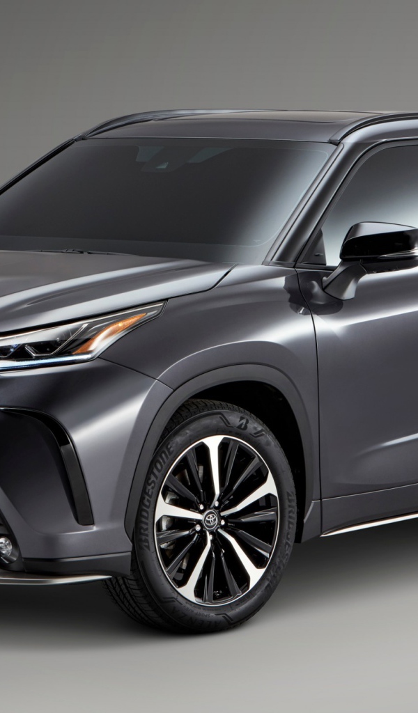 Серый внедорожник Тайота на сером фоне, 2021 года
