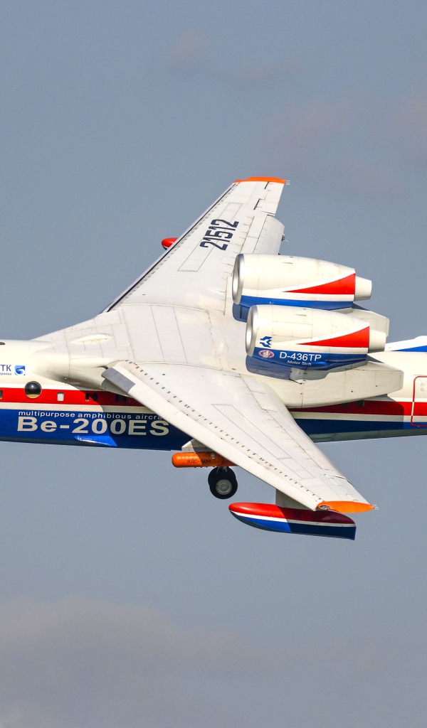 Be-200ES transport aircraft flies