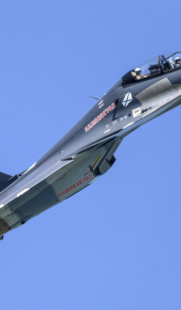 Российский истребитель  Su-30SM в небе